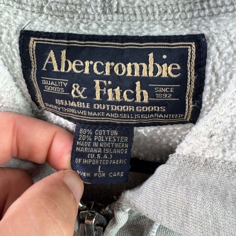 Vintage Abercrombie Hoodie Mens Large Full Zip Sweatshirt 90s Y2k - Picture 13 of 16